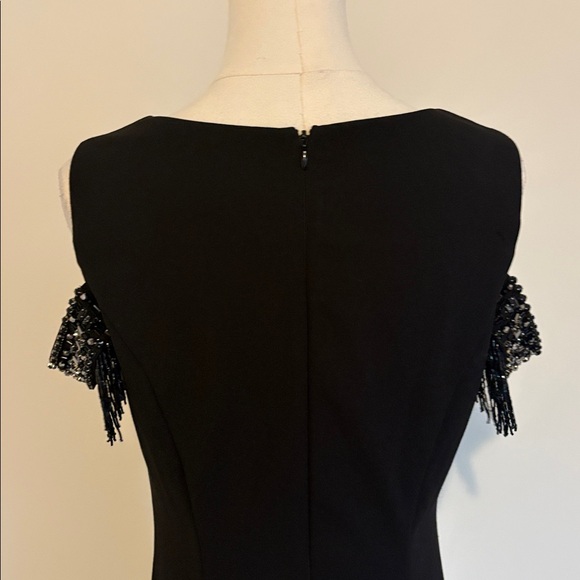 Eliza J Black Beaded Cold Shoulder Maxi Dress Size L - Picture 8 of 9